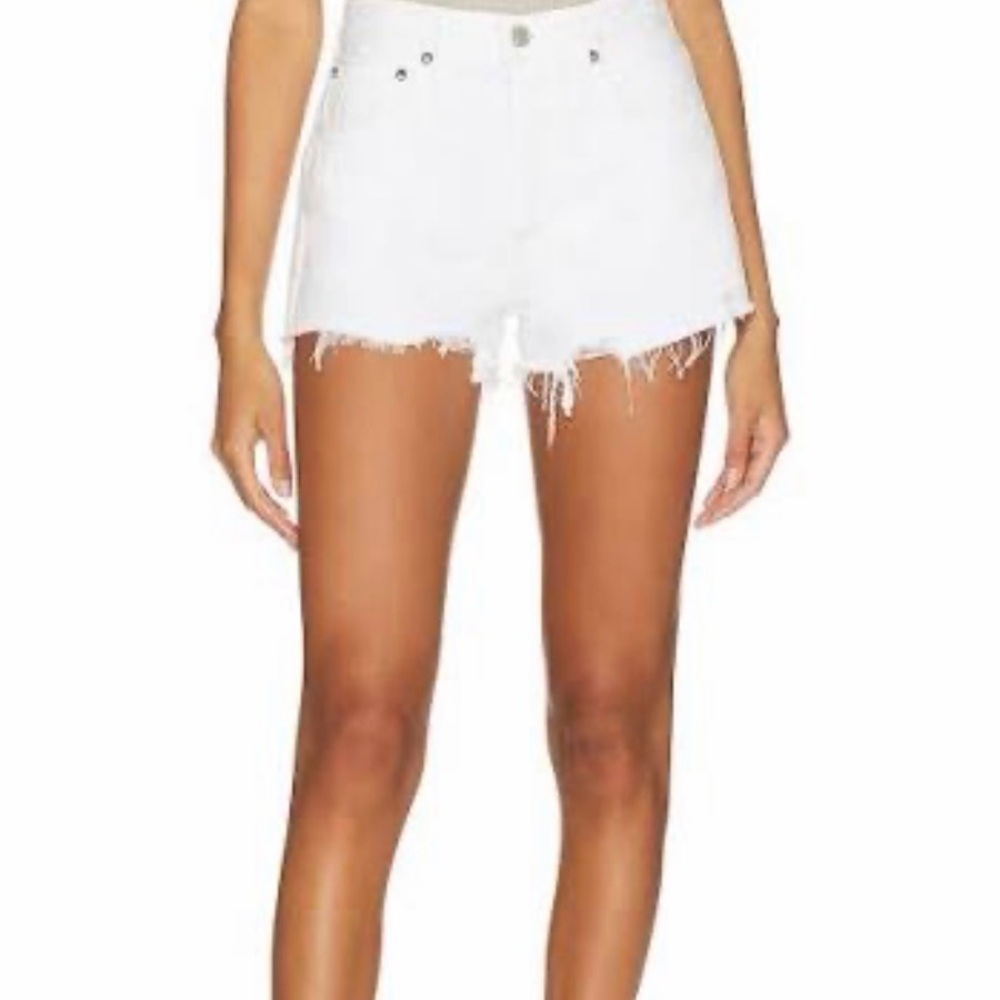 Agolde white Parker shorts cut off